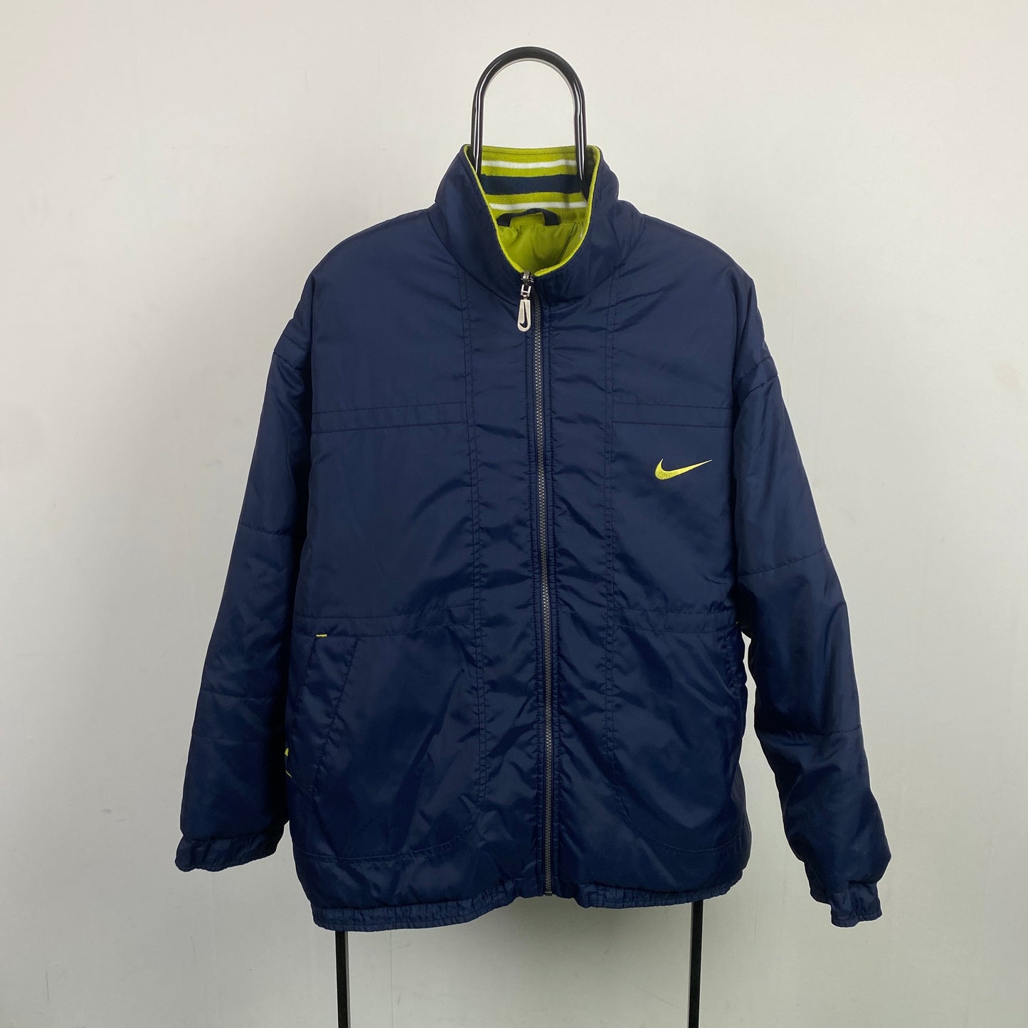 90s Nike Reversible Puffer Jacket Blue Large