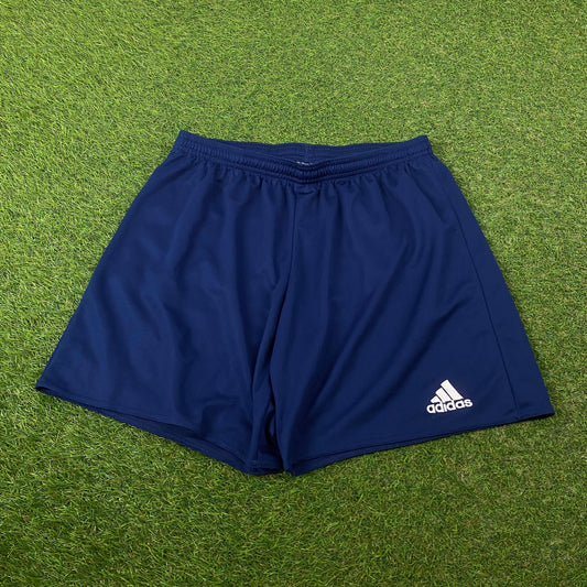 00s Adidas Football Shorts Blue Large