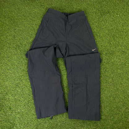 00s Nike Piping Windbreaker Jacket + Joggers Set Blue Small