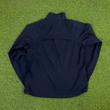 00s Nike Piping Windbreaker Jacket + Joggers Set Blue Medium