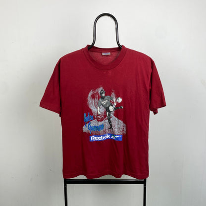 Retro Reebok Julen Guerrero Football T-Shirt Red Small