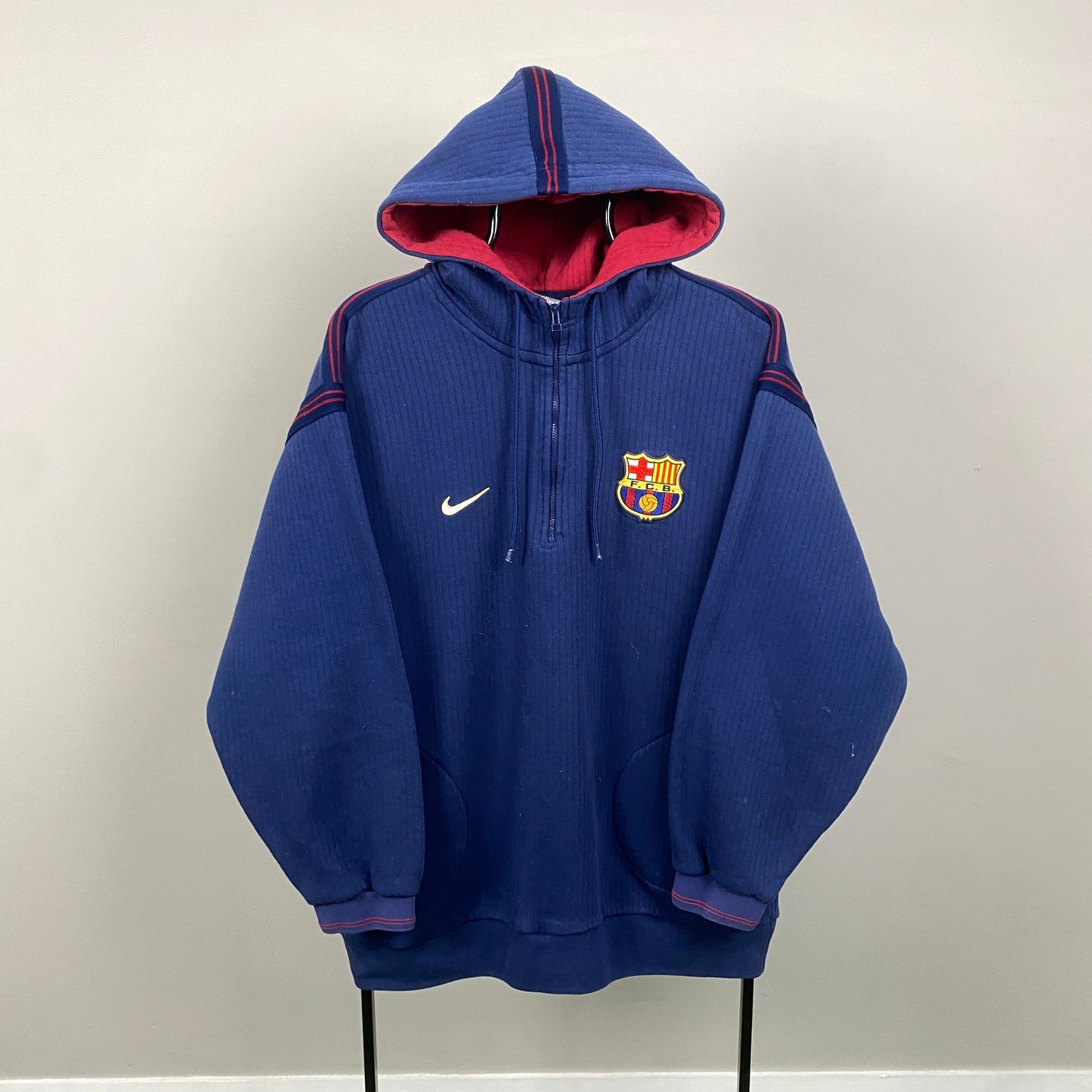 90s Nike Barcelona Hoodie Blue Large