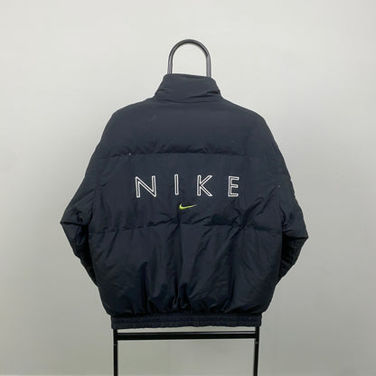 90s Nike Puffer Jacket Black Medium