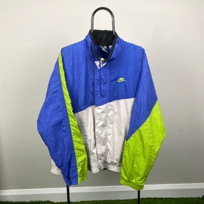 90s Nike Challenge Court Windbreaker Jacket Blue XL