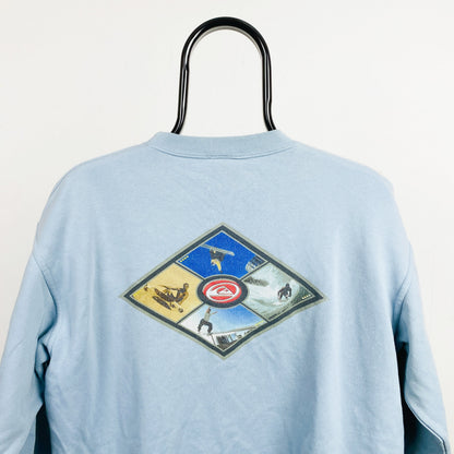 Retro Quiksilver Surfwear Sweatshirt Blue Small