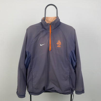 00s Nike Netherlands Reversible Windbreaker Jacket Blue Small