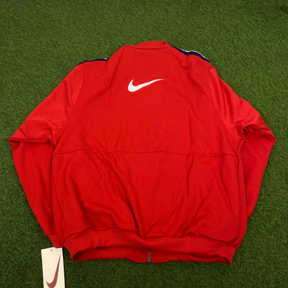90s Nike Tracksuit Jacket + Joggers Set Red Large