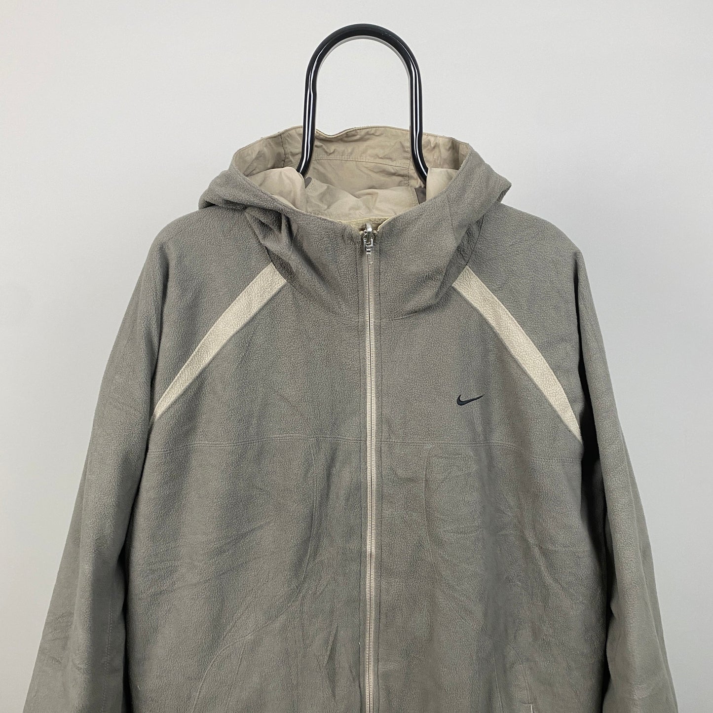 00s Nike Reversible Fleece Coat Jacket Brown XL