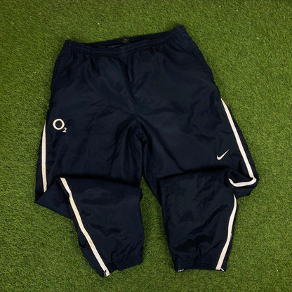 00s Nike Piping Tracksuit Set Windbreaker + Joggers Blue XXL