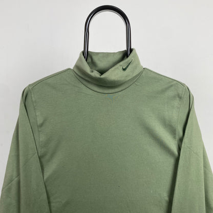 00s Nike Roll Neck Sweatshirt Green XS