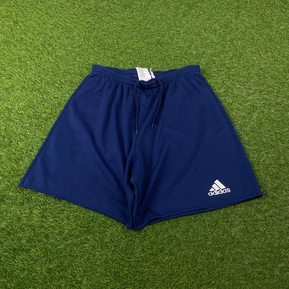 00s Adidas Football Shorts Blue Medium