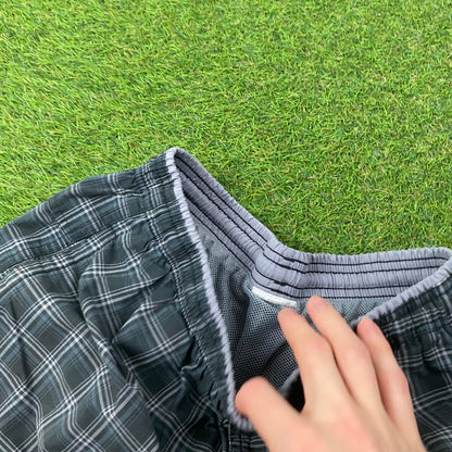00s Adidas Plaid Shorts Blue Medium