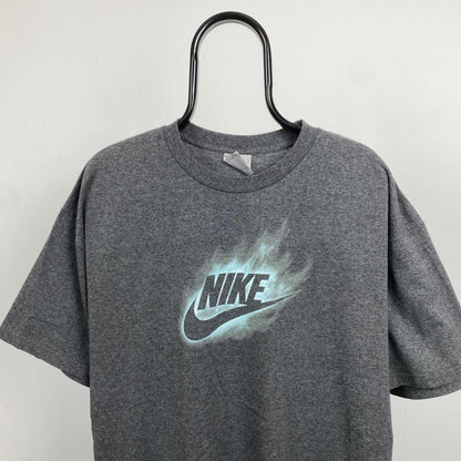 00s Nike Go Like Hell Flame T-Shirt Grey XL
