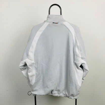 90s Nike Reversible Side Winder Fleece Jacket Grey Large
