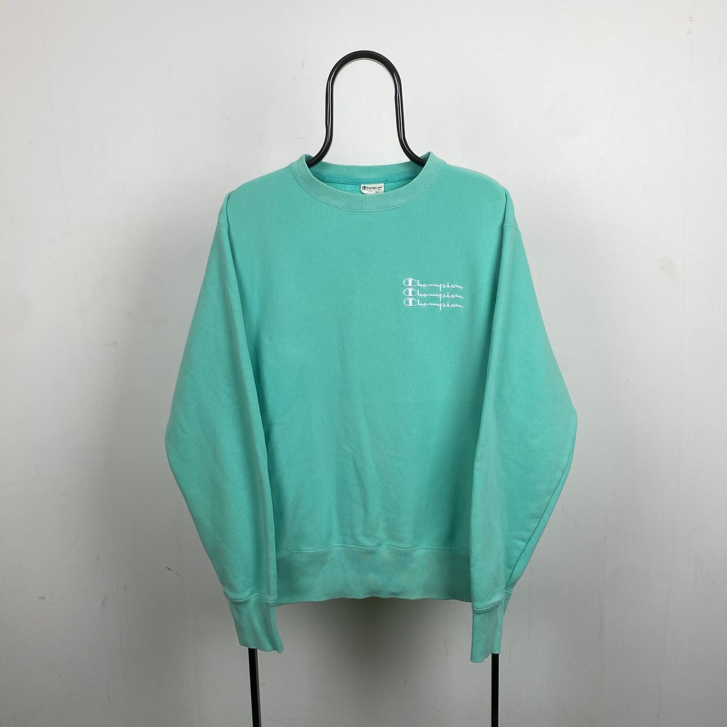 Retro Champion Sweatshirt Green Medium