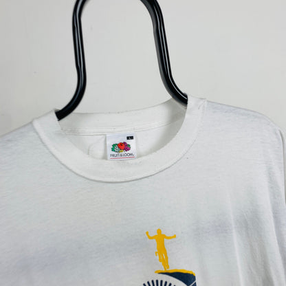 Retro Fruit of the Loom Tour de France T-Shirt White Large