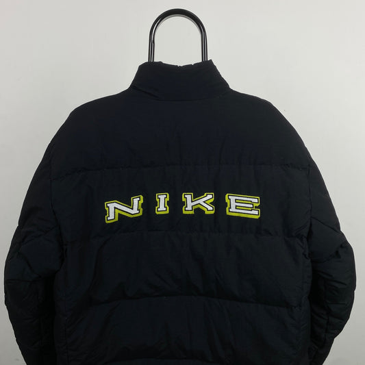 90s Nike Reversible Puffer Jacket Black Medium