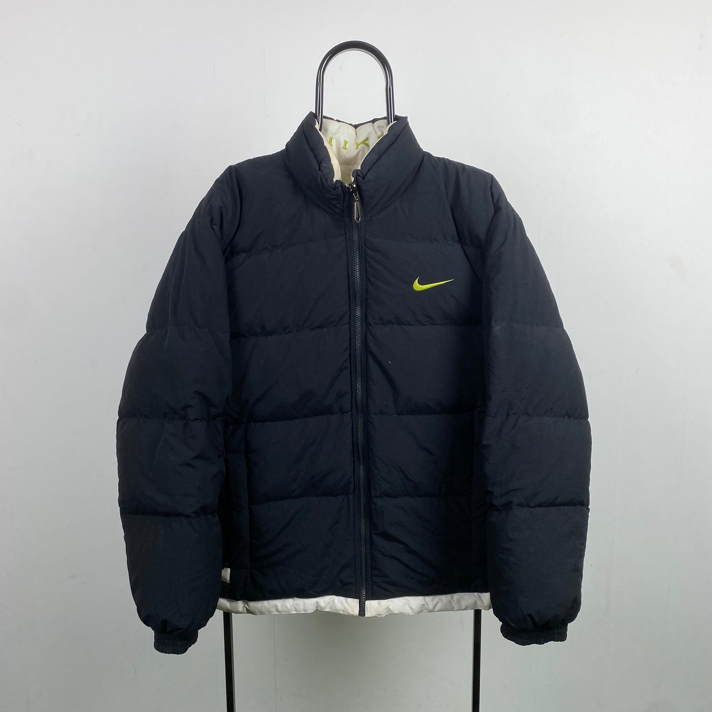 90s Nike Reversible Puffer Jacket Black Medium