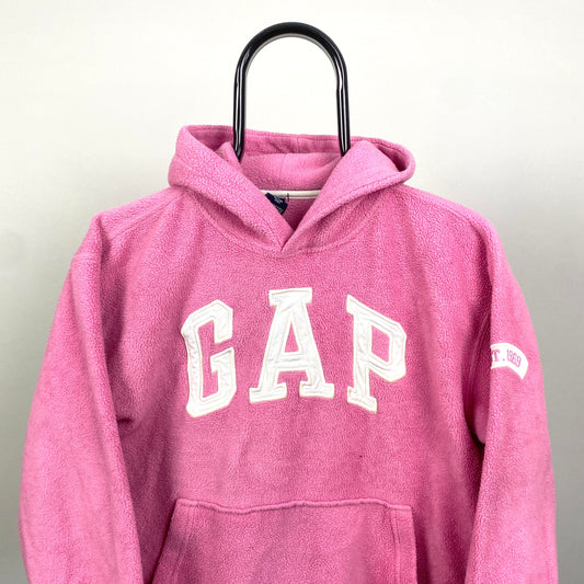 Retro Gap Fleece Hoodie Pink XS