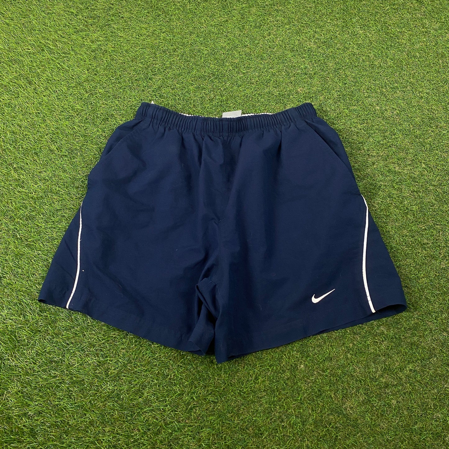 00s Nike Piping Shorts Blue Small