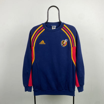 90s Adidas Spain Football Sweatshirt Blue XL