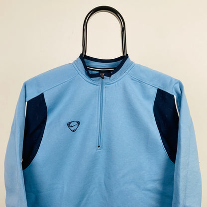 00s Nike 1/4 Zip Sweatshirt Blue XS