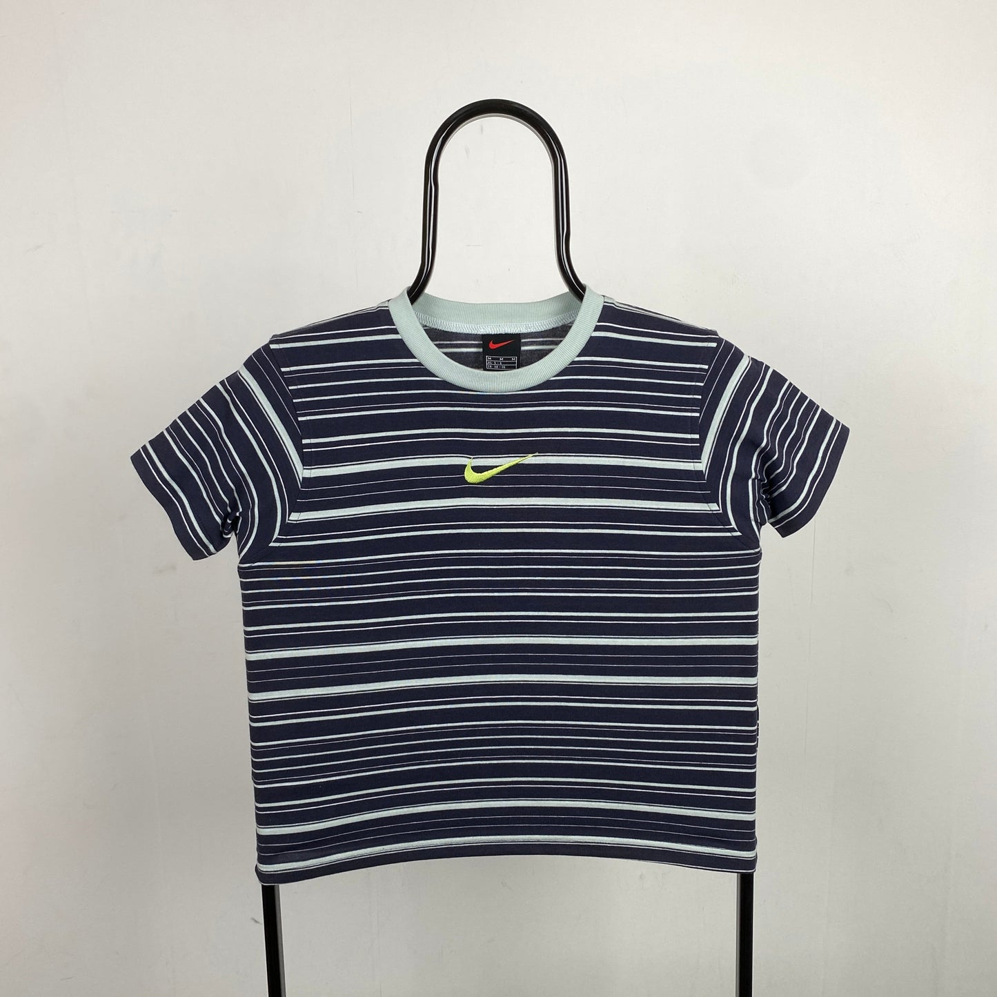 00s Nike Striped T-Shirt Blue XS