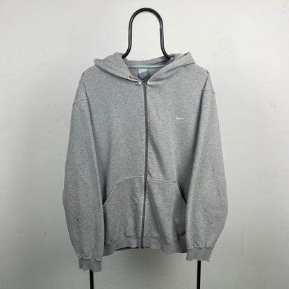 00s Nike Zip Heavyweight Hoodie Grey XL