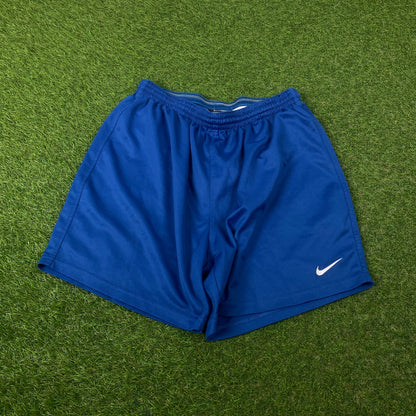 00s Nike Football Shorts Blue Large
