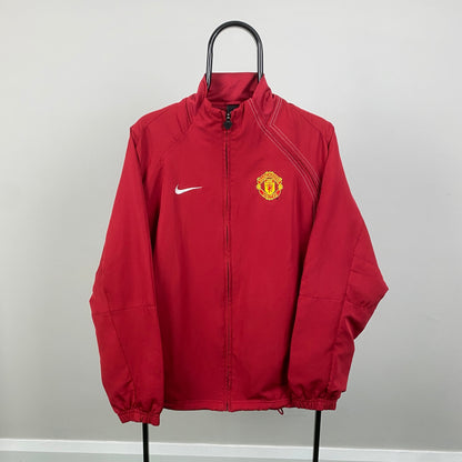 00s Nike Manchester United Windbreaker Jacket Red Small