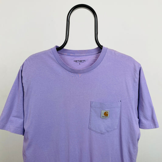 Retro Carhartt Pocket T-Shirt Purple Large