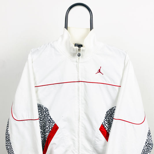 00s Nike Air Jordan Windbreaker Track Jacket White Small