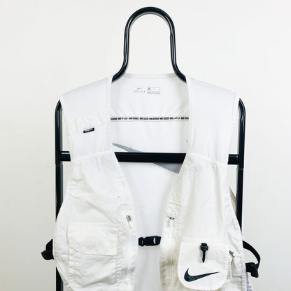 00s Nike Running Vest Gilet Jacket White Small