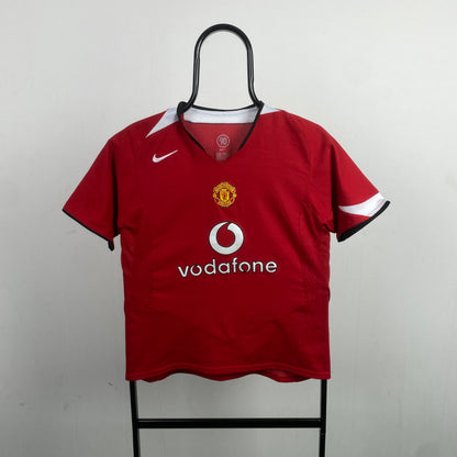00s Nike Manchester United Football Shirt T-Shirt Red Womens Medium