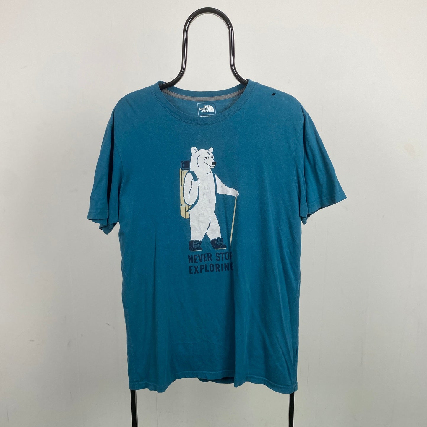 Retro The North Face T-Shirt Blue Large