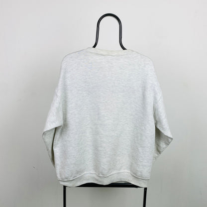 Retro 90s Ski Sweatshirt Grey Large