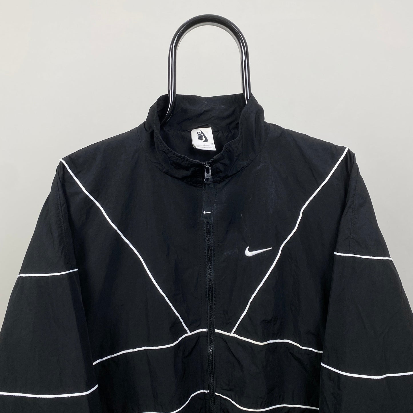00s Nike Piping Windbreaker Jacket Black XL