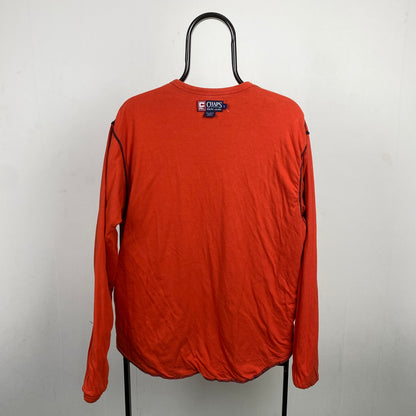 Retro Chaps Ralph Lauren Reversible Sweatshirt Orange Blue Small