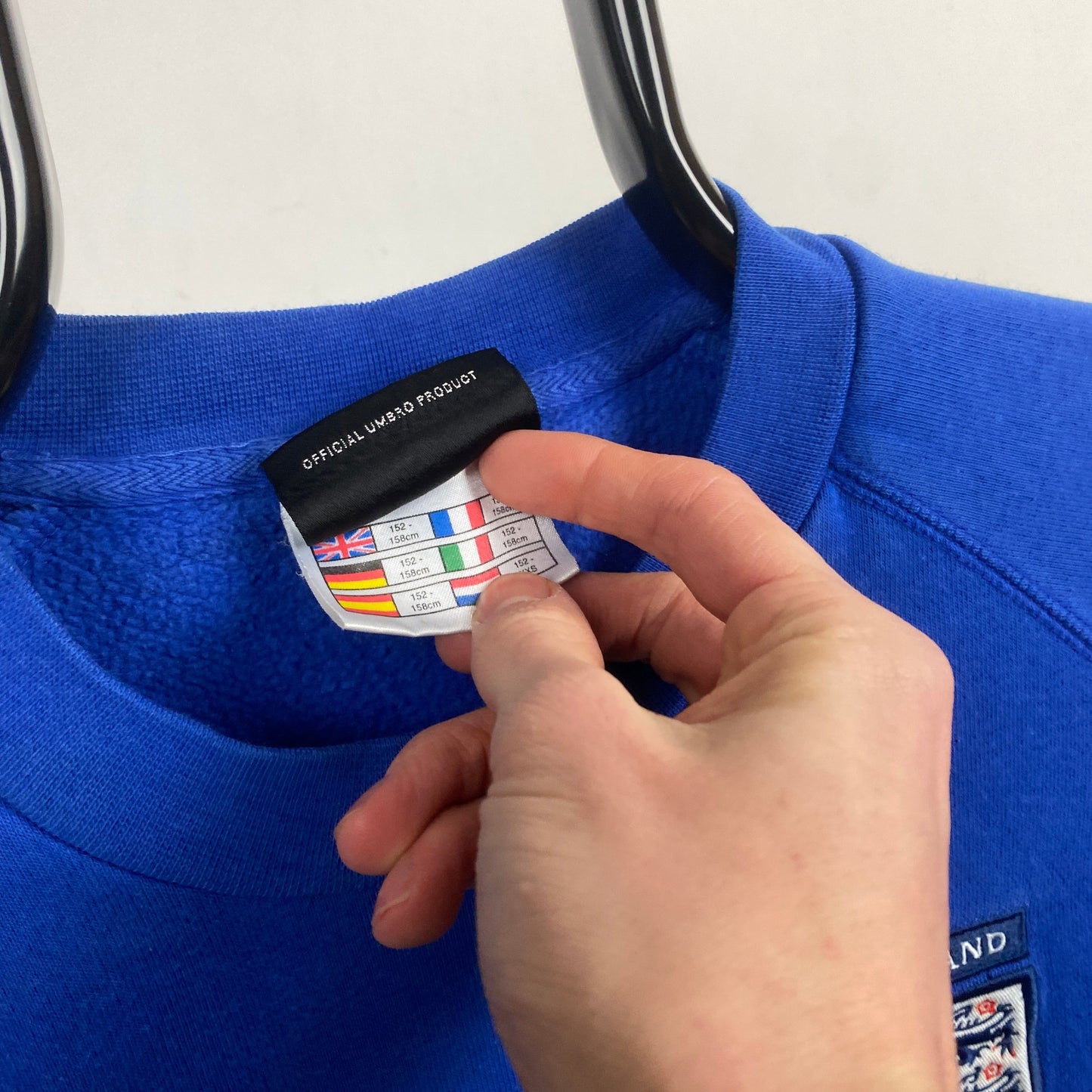 Retro Umbro England Sweatshirt Blue XS