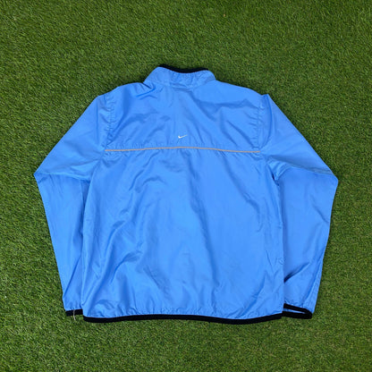 00s Nike Windbreaker Jacket + Joggers Set Blue Medium