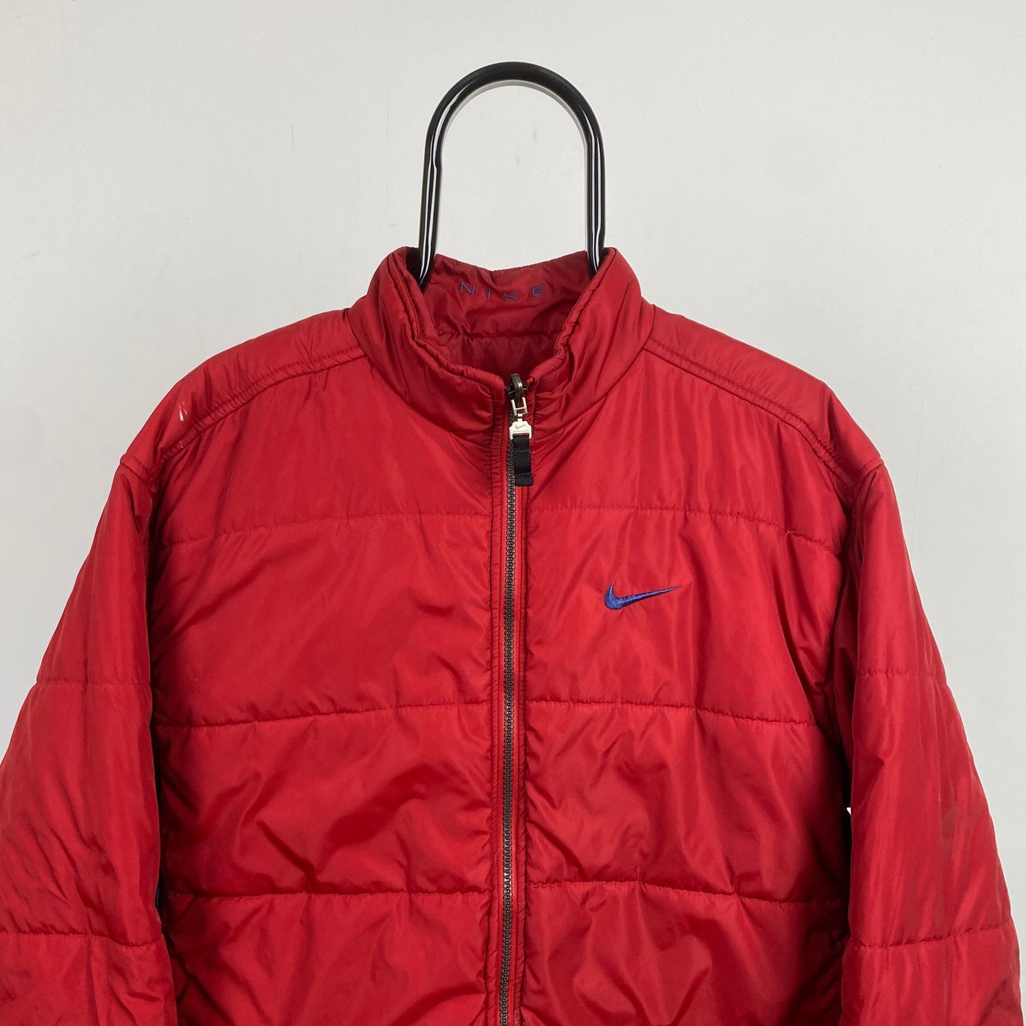 90s Nike Reversible Puffer Jacket Red Blue Small