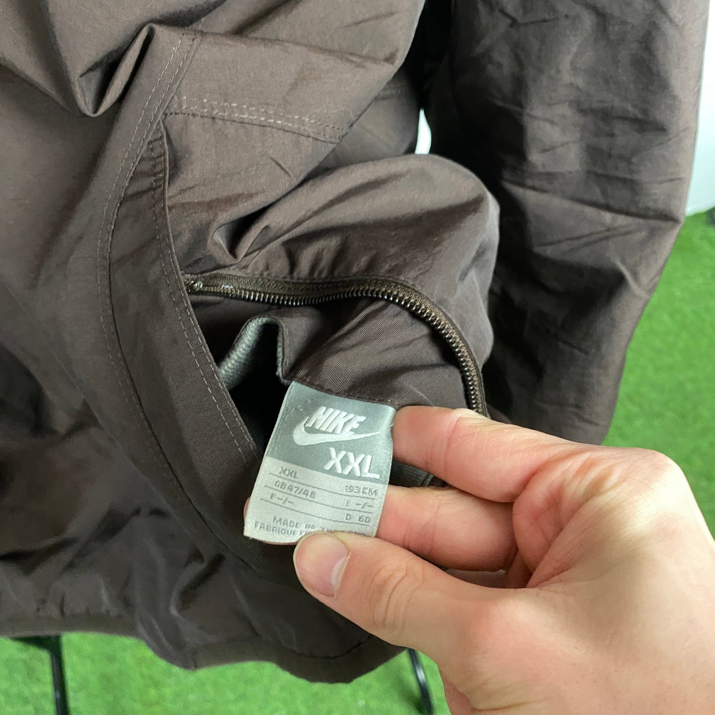 90s Nike Reversible Fleece Coat Jacket Brown XL