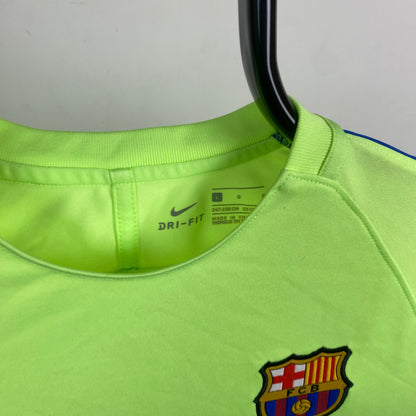 00s Nike Barcelona Football Shirt T-Shirt Yellow XS