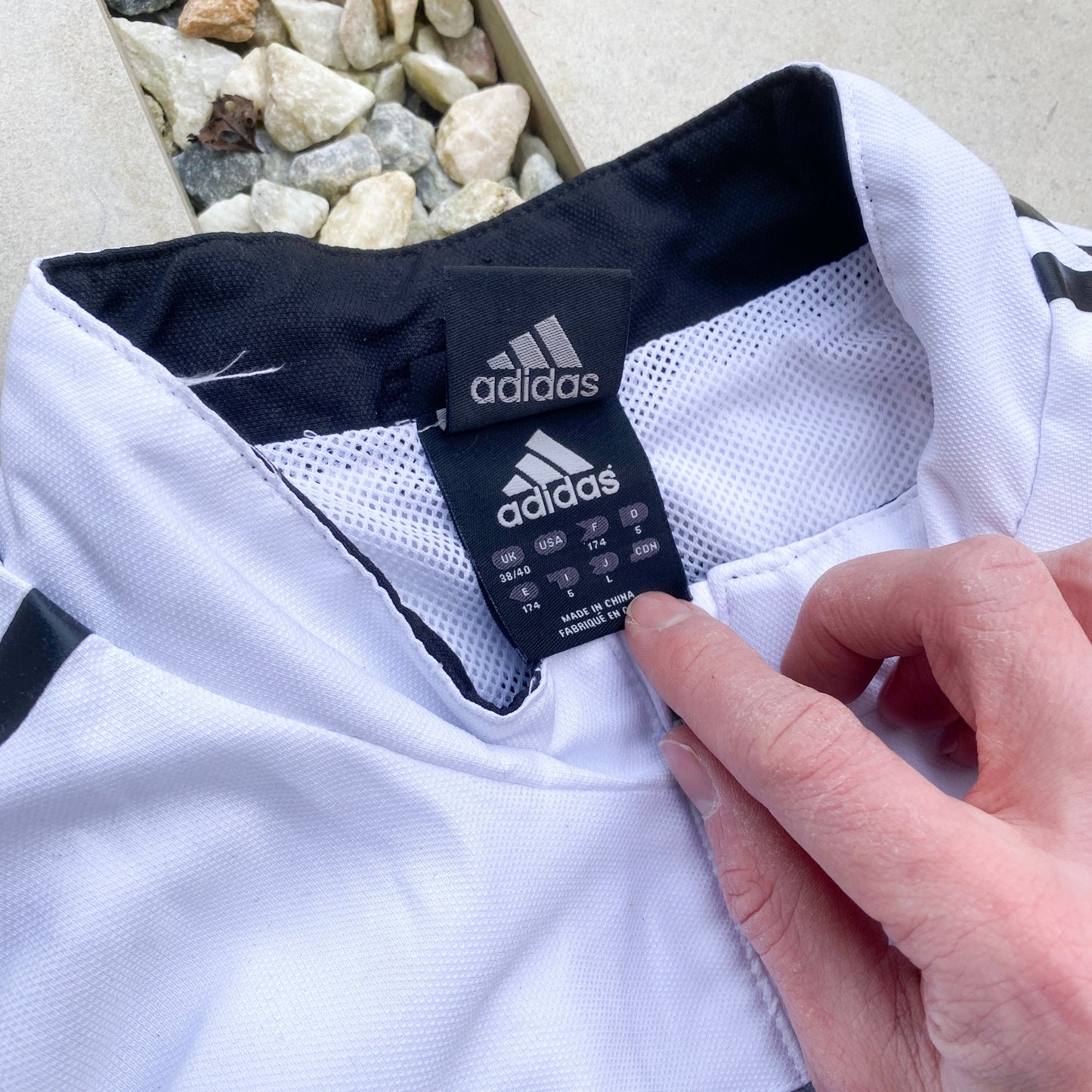 2004/05 Adidas Real Madrid Piping Tracksuit Jacket + Joggers Set White Large