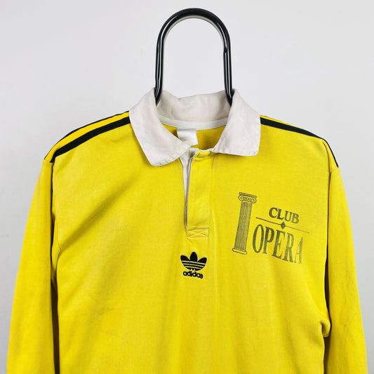 90s Adidas Rugby Sweatshirt Yellow Large