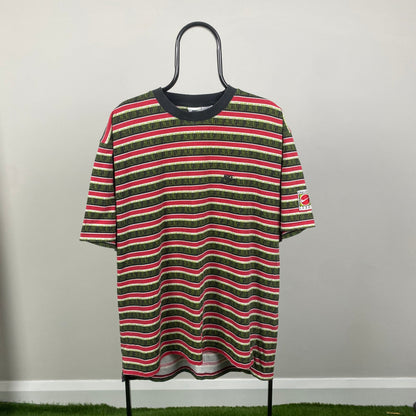 90s Nike Challenge Court Striped T-Shirt Red Large