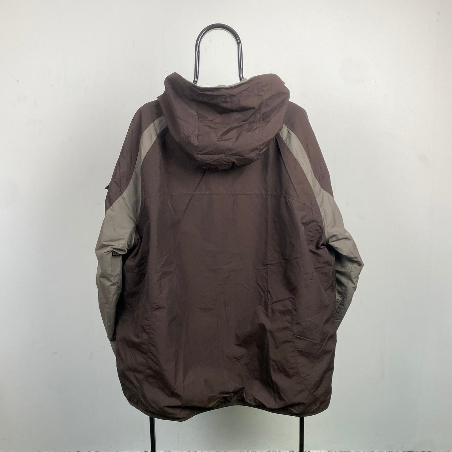 90s Nike Reversible Fleece Coat Jacket Brown XL