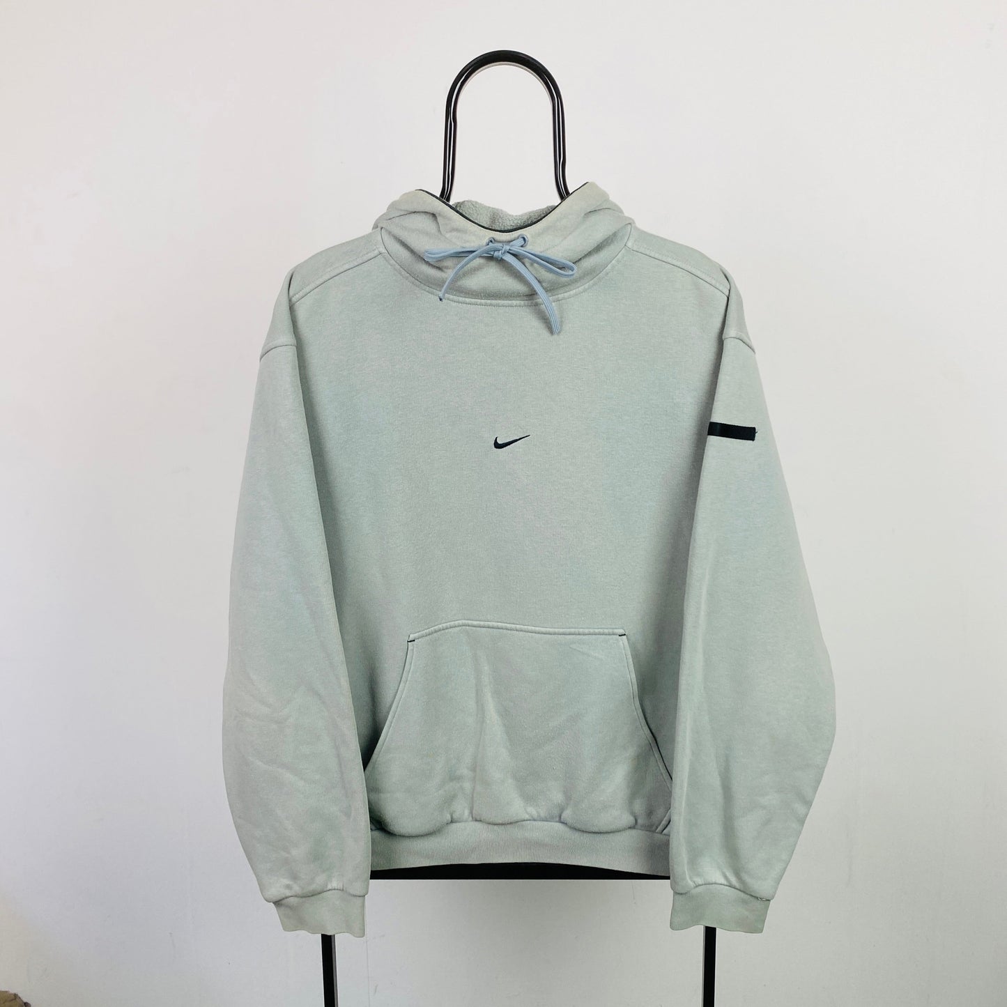 00s Nike Centre Swoosh Hoodie Blue Small