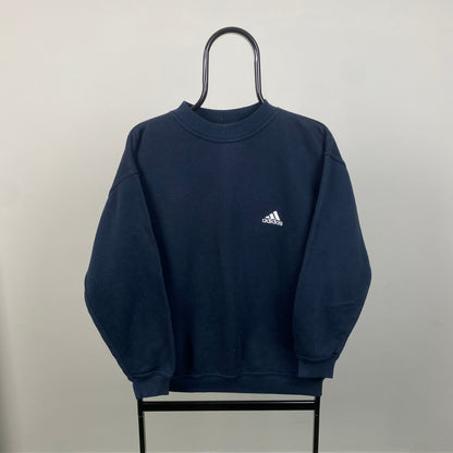90s Adidas Sweatshirt Blue Small