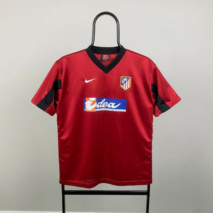 90s Nike Atletico Madrid Football Shirt T-Shirt Red XS